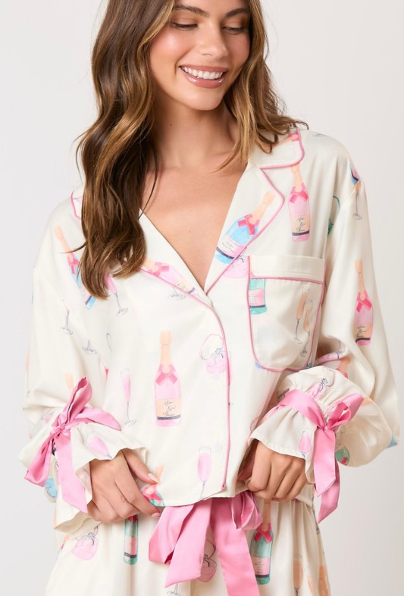 Rosé And Stay Pajama Top