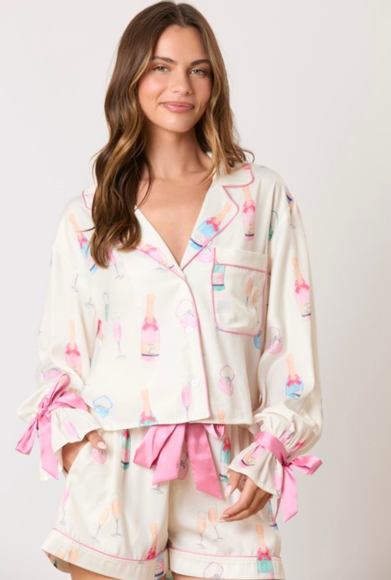 Rosé And Stay Pajama Top