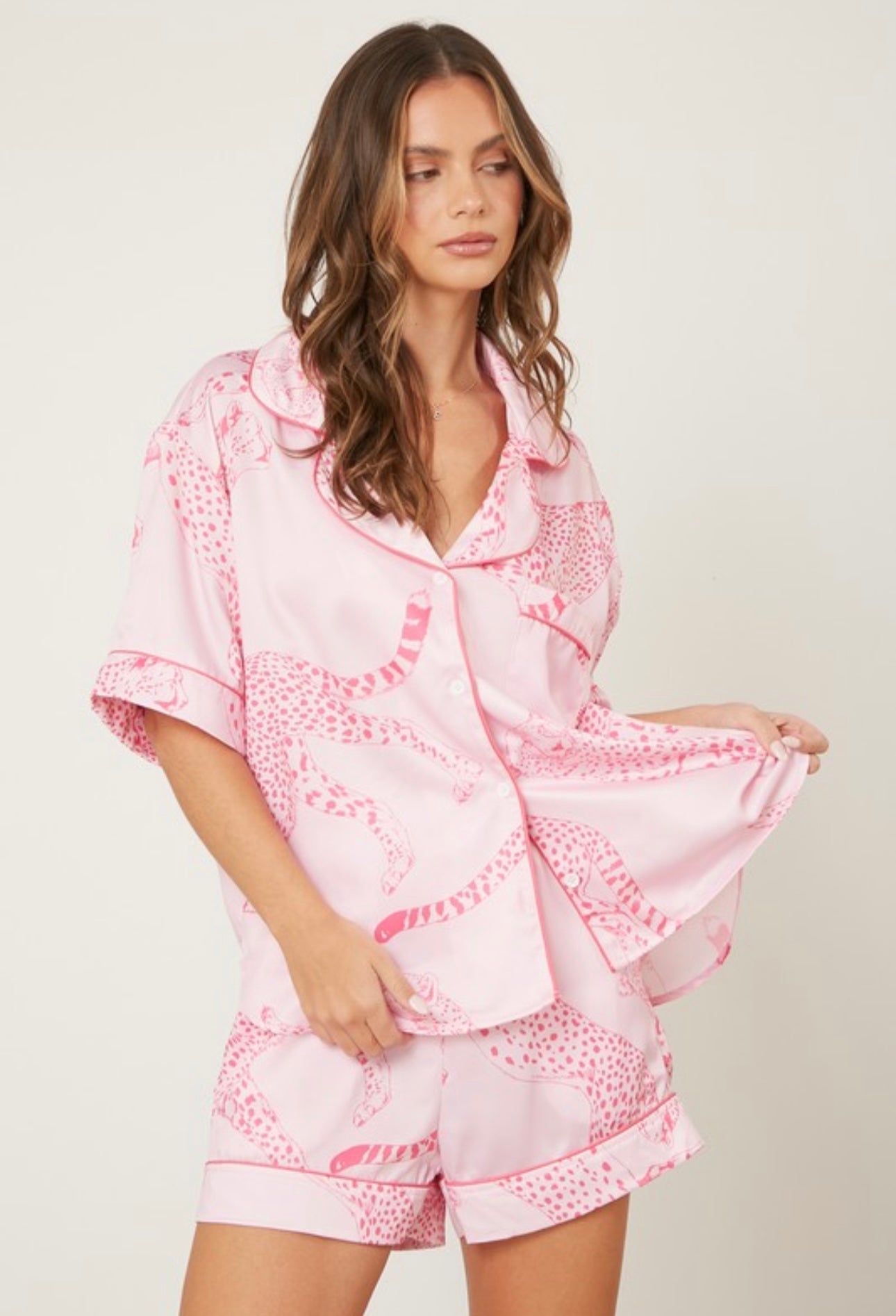 Feminine Feline Pajama Shirt