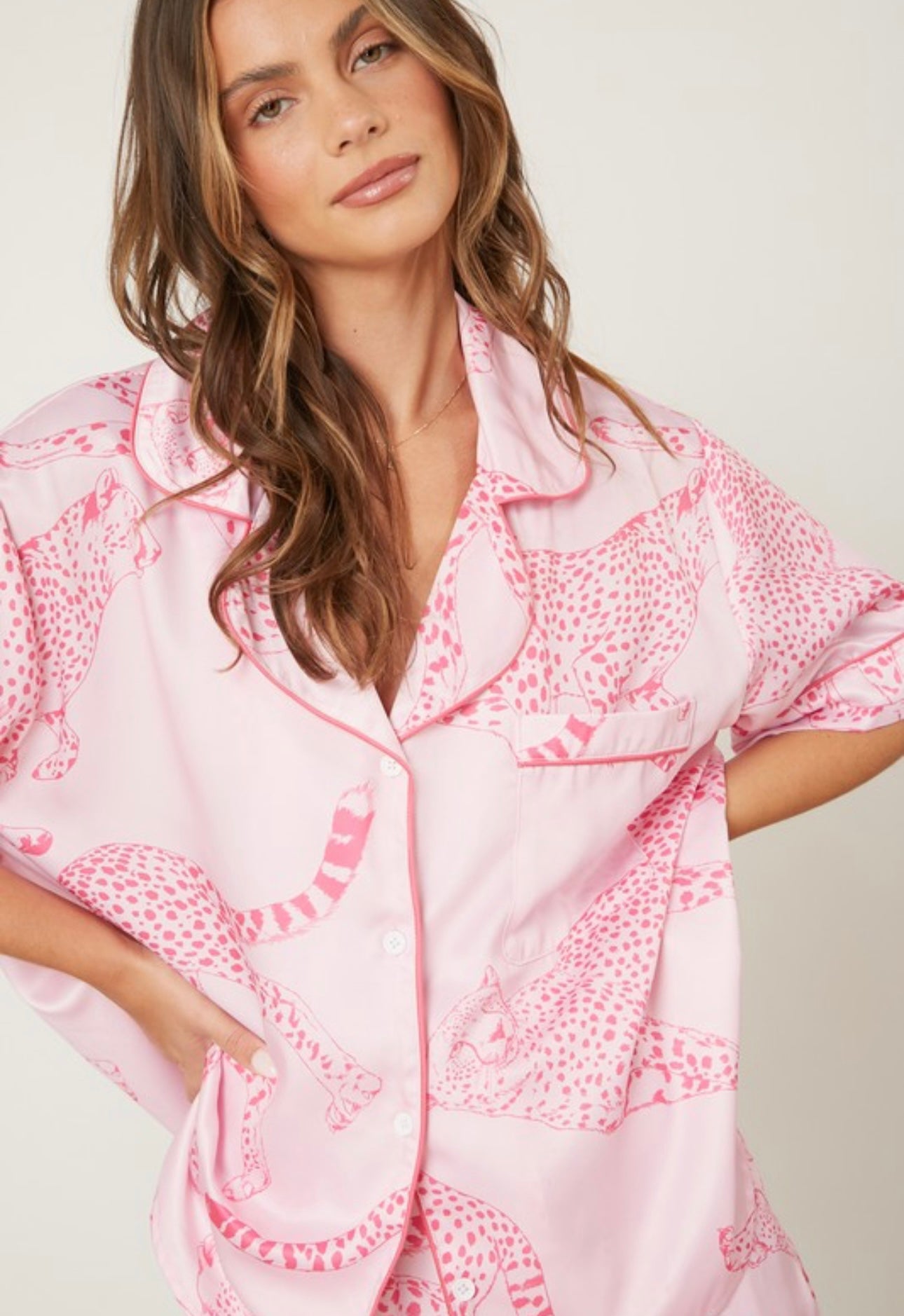 Feminine Feline Pajama Shirt
