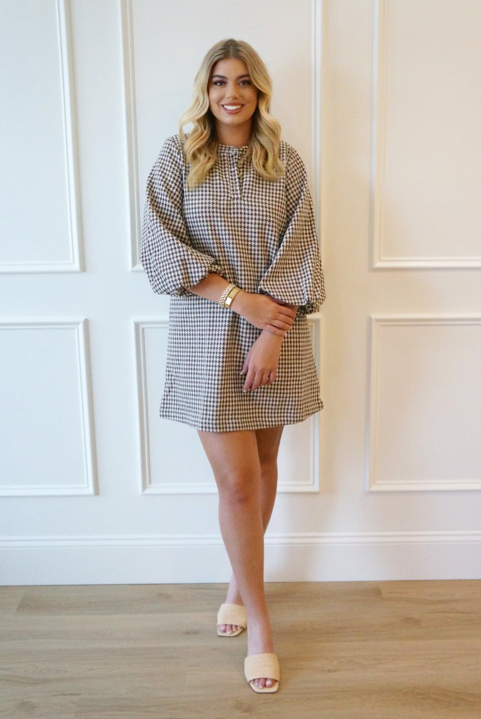 Murphy Houndstooth Dress